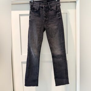 MOTHER Gray/Black Straight Jeans